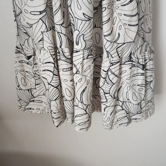 NWT House of Harlow 1960 | Linen Blend Tie Back Montsera Print Mini Dress - Sz S - Picture 3 of 12